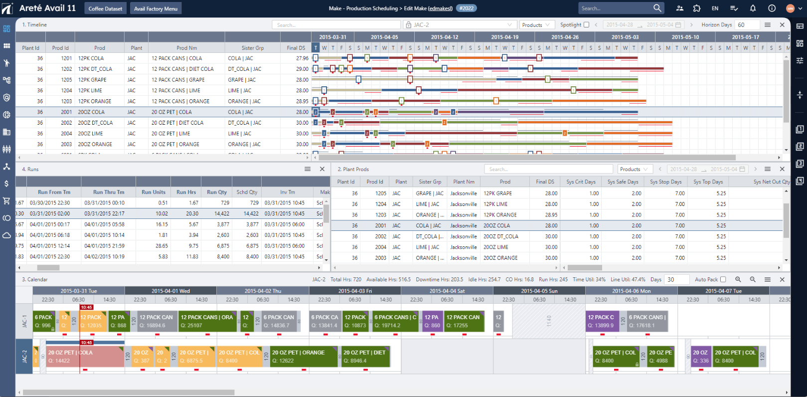 Production Planning Screenshot